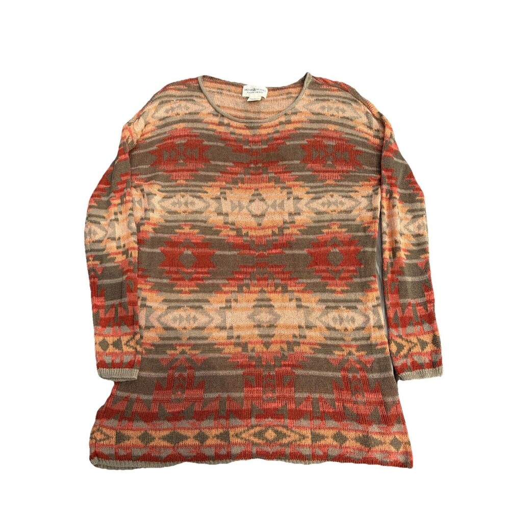 Denim Supply Ralph Lauren Women’s S Sweater Navajo Aztec Geometric Orange Boho